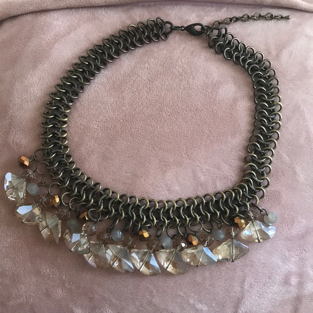 Necklace with faux gemstones